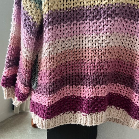 Rainbow Striped Chunky Knitted Cardigan - Picture 8 of 12